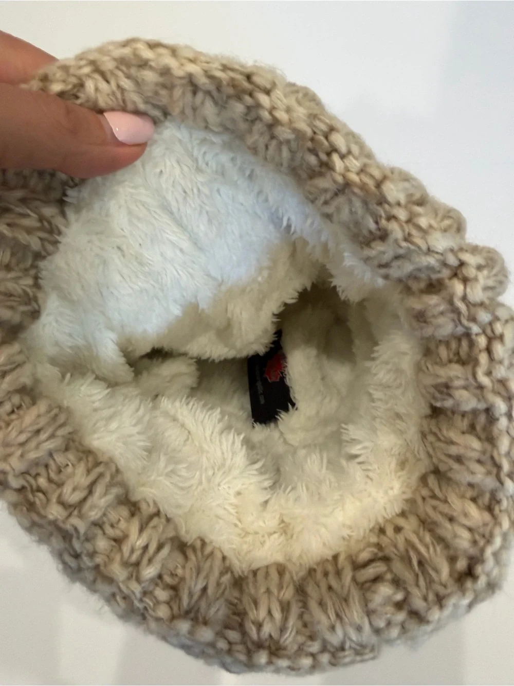 Kids Knit Pom Beanie Hat in Red, Cream, Mustard & Navy